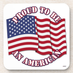 Trotse Amerikaan Met Amerikaanse Vlag Bier Onderzetter