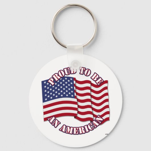 Trotse Amerikaan Met Vlag Van De VS Sleutelhanger (Voorkant)