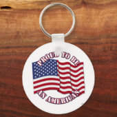 Trotse Amerikaan Met Vlag Van De VS Sleutelhanger (Voorkant)