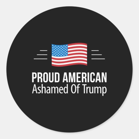 Trotse Amerikaan - Schaamte voor Trump - Ronde Sticker (Voorkant)