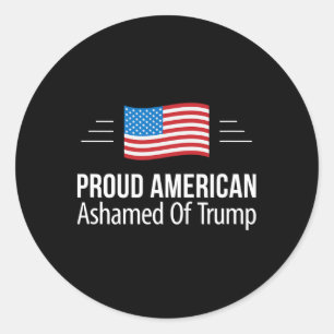 Trotse Amerikaan - Schaamte voor Trump - Ronde Sticker