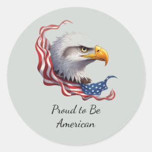Trotse Amerikaan, USA-vlag Patriottisch Cadeau Ronde Sticker