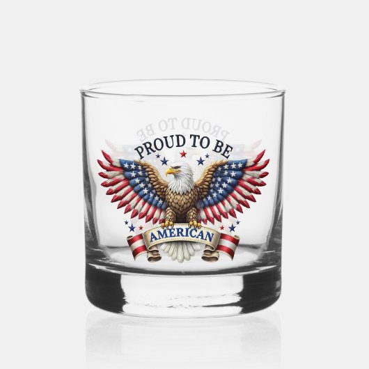 Trotse Amerikaanse Adelaar Whisky Glas (Voorkant)