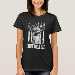 Trotse Amerikaanse Chihuahua-vlag Hond Papa Mama T-shirt