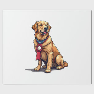 Trotse Amerikaanse Goud Retriever Vintage T-shirt  Cadeaupapier