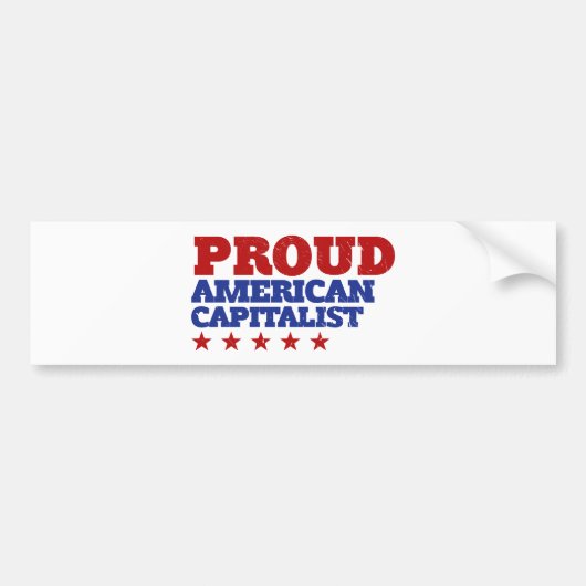 Trotse Amerikaanse kapitalist Bumpersticker (Voorkant)