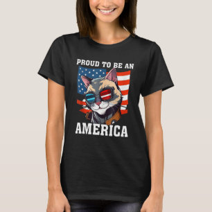 Trotse Amerikaanse Kattige Amerikaanse Vlag 4t T-shirt