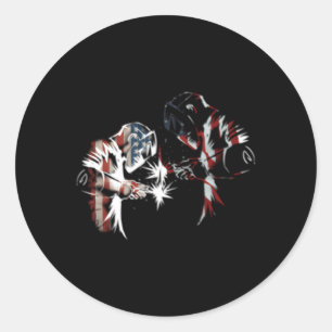 Trotse Amerikaanse lasser Amerikaanse vlag Amerika Ronde Sticker