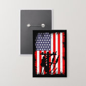 Trotse Amerikaanse lijnwerker Patriottische nutsbe Button (Voorkant / Achterkant)