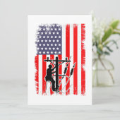 Trotse Amerikaanse lijnwerker Patriottische nutsbe Kaart (Staand voorkant)