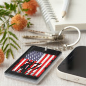 Trotse Amerikaanse lijnwerker Patriottische nutsbe Sleutelhanger (Voorkant Rechts)