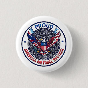 Trotse Amerikaanse luchtmachtbroeder Ronde Button 3,2 Cm