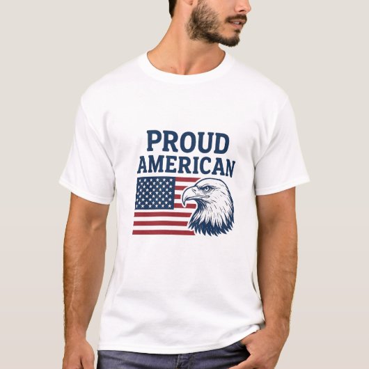 Trotse Amerikaanse Mannen T-Shirt - Patriottische  (Voorkant)