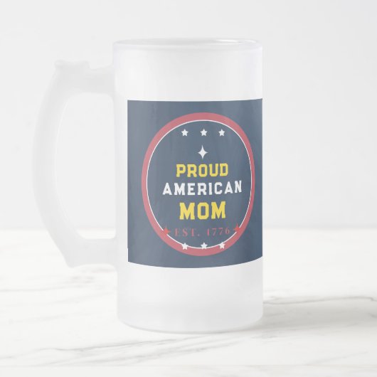Trotse Amerikaanse Moeder 4 juli Matglas Bierpul (Links)