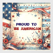 Trotse Amerikaanse Onafhankelijkheidsdag Shabby Ch Raamsticker (Vel)
