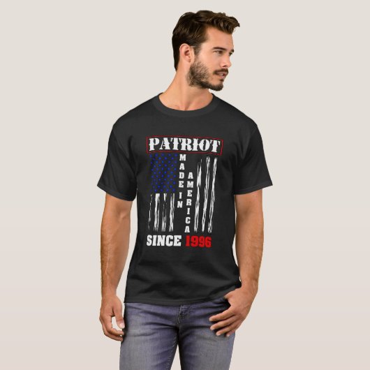 Trotse Amerikaanse Patriot Amerikanen geboren in 1 T-shirt (Voorkant volledig)