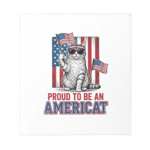 Trotse Amerikaanse Patriottische Katten T-shirt_1 Notitieblok