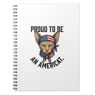 Trotse Amerikaanse Patriottische Katten T-shirt_1 Notitieboek