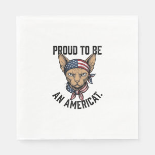 Trotse Amerikaanse Patriottische Katten T-shirt_1 Servet