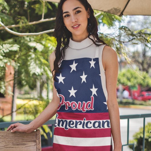 Trotse Amerikaanse patriottische VS vlag rood wit  Schort