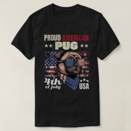 Trotse Amerikaanse Pug 4 juli USA Hondenliefhebber T-shirt