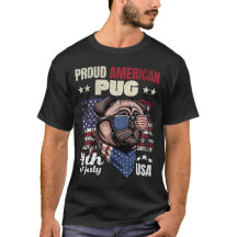 Trotse Amerikaanse Pug 4 juli USA Hondenliefhebber