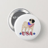 Trotse Amerikaanse Pug patriottisch Ronde Button 5,7 Cm (Voorkant /achterkant)