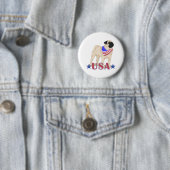 Trotse Amerikaanse Pug patriottisch Ronde Button 5,7 Cm (In situ)
