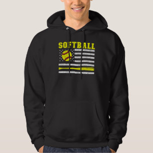 Trotse Amerikaanse Sport USA Vlag Softbal Speler S Hoodie