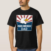 Trotse Amerikaanse vader kale adelaar vlag T-shirt (Voorkant)