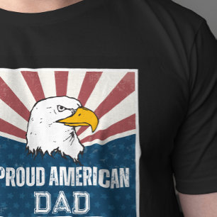 Trotse Amerikaanse vader kale adelaar vlag T-shirt