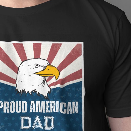 Trotse Amerikaanse vader kale adelaar vlag T-shirt