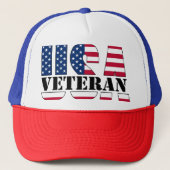 Trotse Amerikaanse Veteraan Patriottische Baseball Trucker Pet (Voorkant)