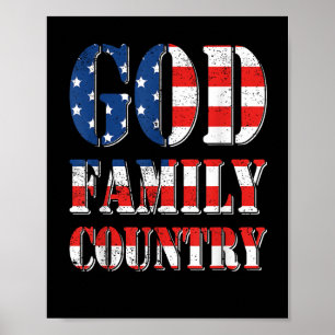 Trotse Amerikaanse Vlag God Familie Land Poster