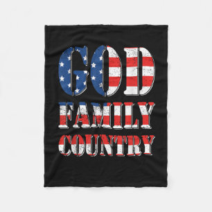 Trotse Amerikaanse vlag God Family Country Fleece Deken