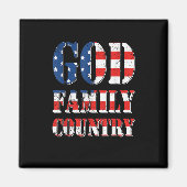 Trotse Amerikaanse vlag God Family Country Magneet (Voorkant)