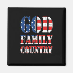Trotse Amerikaanse vlag God Family Country Magneet