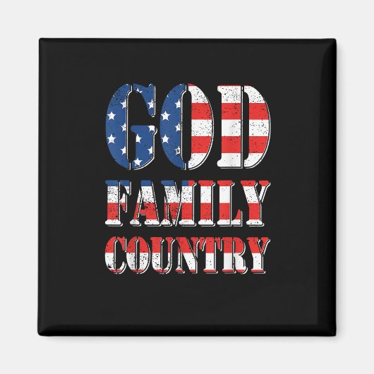 Trotse Amerikaanse vlag God Family Country Magneet (Voorkant)