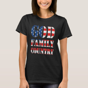 Trotse Amerikaanse vlag God Family Country T-shirt