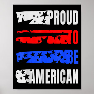 Trotse Amerikaanse vlag onafhankelijkheidsdag 4e Poster