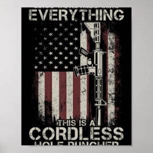 Trotse Amerikaanse vlag Veteraan Pistool Rechten T Poster