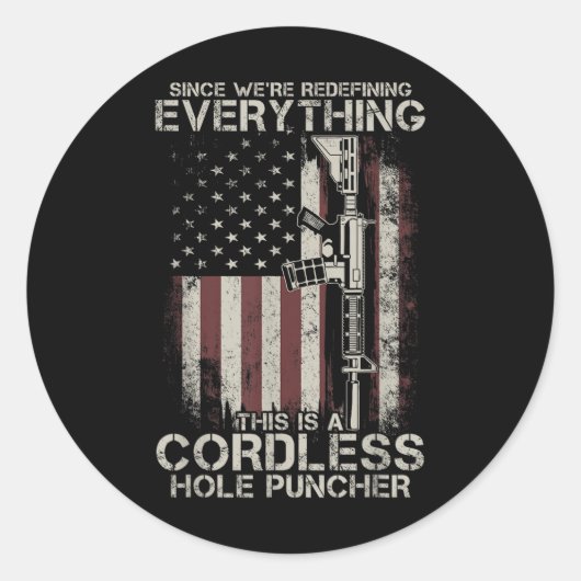 Trotse Amerikaanse vlag Veteraan Pistool Rechten T Ronde Sticker (Voorkant)