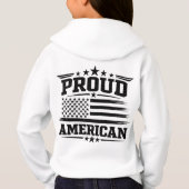 Trotse Amerikaanse Vlag Witte Kinderen Pullover Ho (Achterkant)