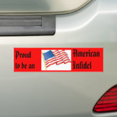 Trotse Amerikanse ongelovige! Bumpersticker (Op auto)
