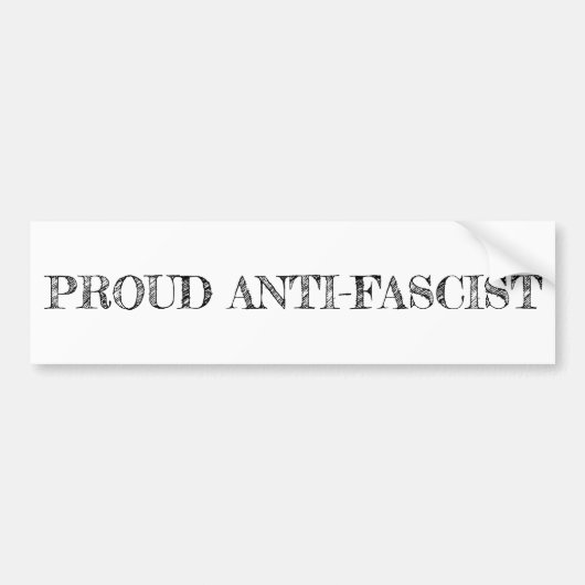 "Trotse anti-fascist" bumpersticker (Voorkant)
