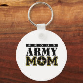 Trotse Army Mom Button Sleutelhanger (Voorkant)