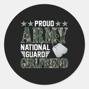 Trotse Army National Guard Vriendin Military Fami Ronde Sticker