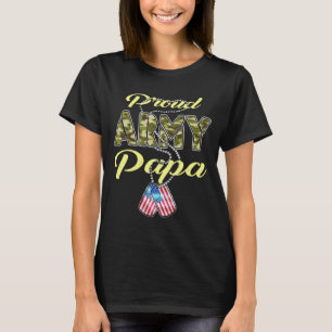 Trotse Army Papa Vlag Camo Hondenpenningen Pride M T-shirt