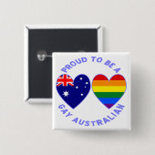 Trotse Australische homo Vierkante Button 5,1 Cm (Voorkant /achterkant)