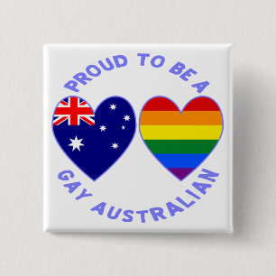 Trotse Australische homo Vierkante Button 5,1 Cm